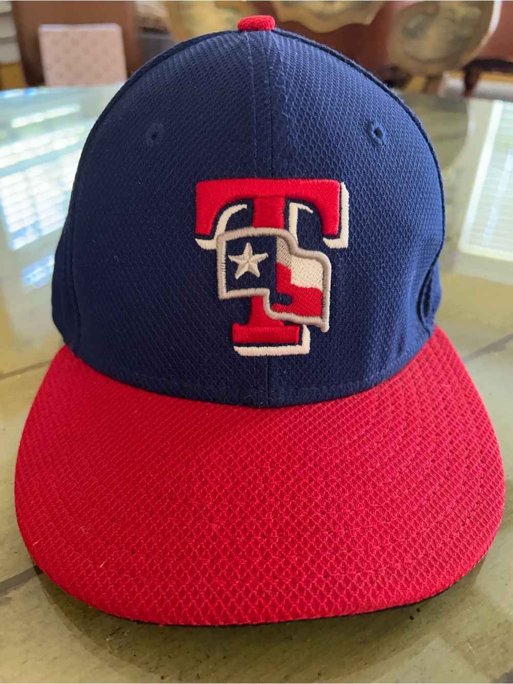 Texas Rangers Navy and Red Fitted Baseball Cap